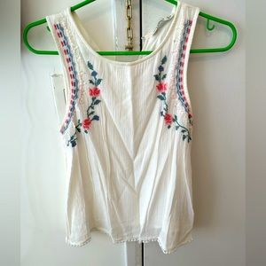 Abercrombie White Floral Blouse